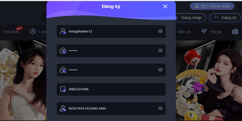 Sau khi nhấp vào nút đăng ký, tân binh sẽ được dẫn đến một trang đăng ký mới