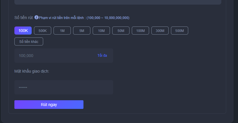 Hệ thống sẽ tiếp nhận thông tin, tiến hành xử lý giao dịch rút tiền nhanh nhất